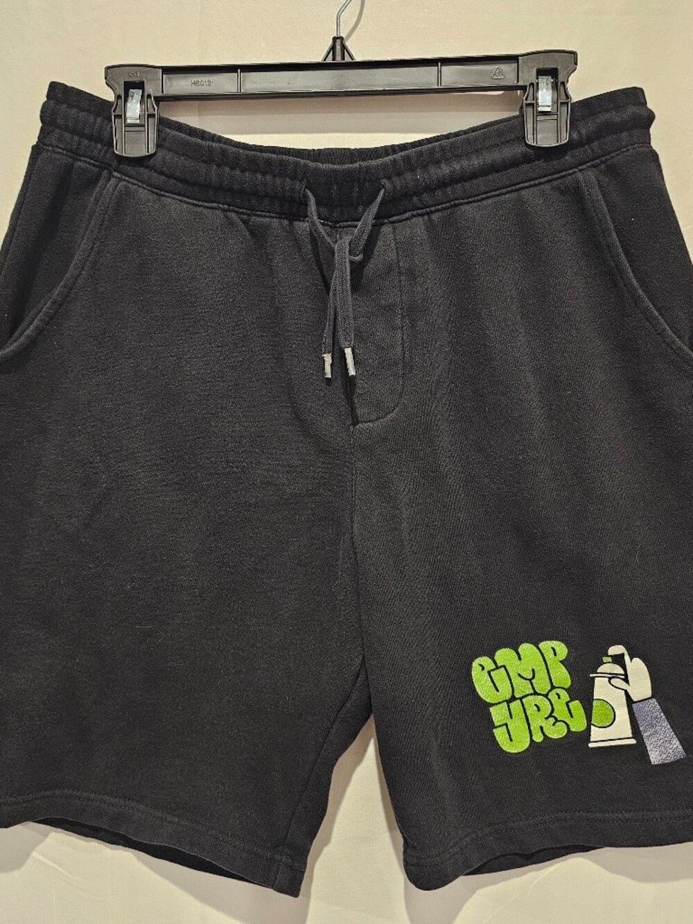 GMPYRE Men's Sweatpants Size L Black Straight Leg Wide Logo 3 Pocket Casual